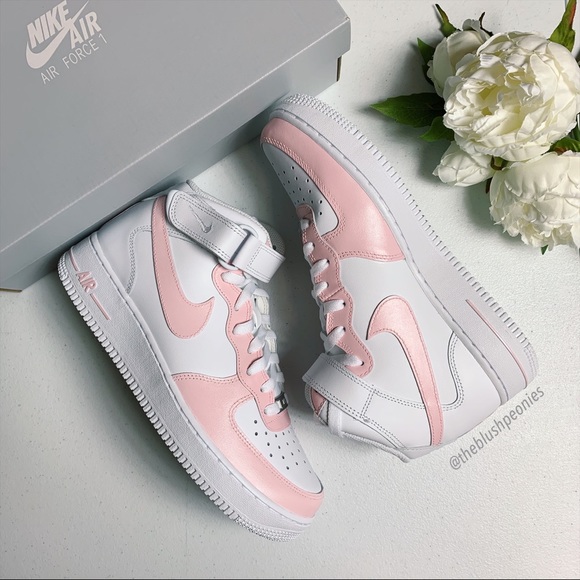 🌸 Nike Custom Air Force 1 Mid - Petal Pink 🌸 - Picture 11 of 13